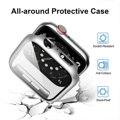 12 Pack Case with Tempered Glass Screen Protector Compatible for Apple Watch 44Mm SE 3 (2025)/SE 2/Se/Series 6/5/4, Hard PC Scratch Resistant Bumper Protective Cover for Iwatch Accessories